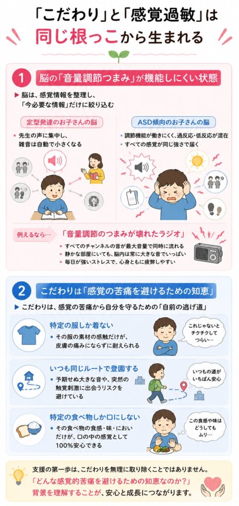 「こだわり」と「感覚過敏」は同じ根っこから生まれる