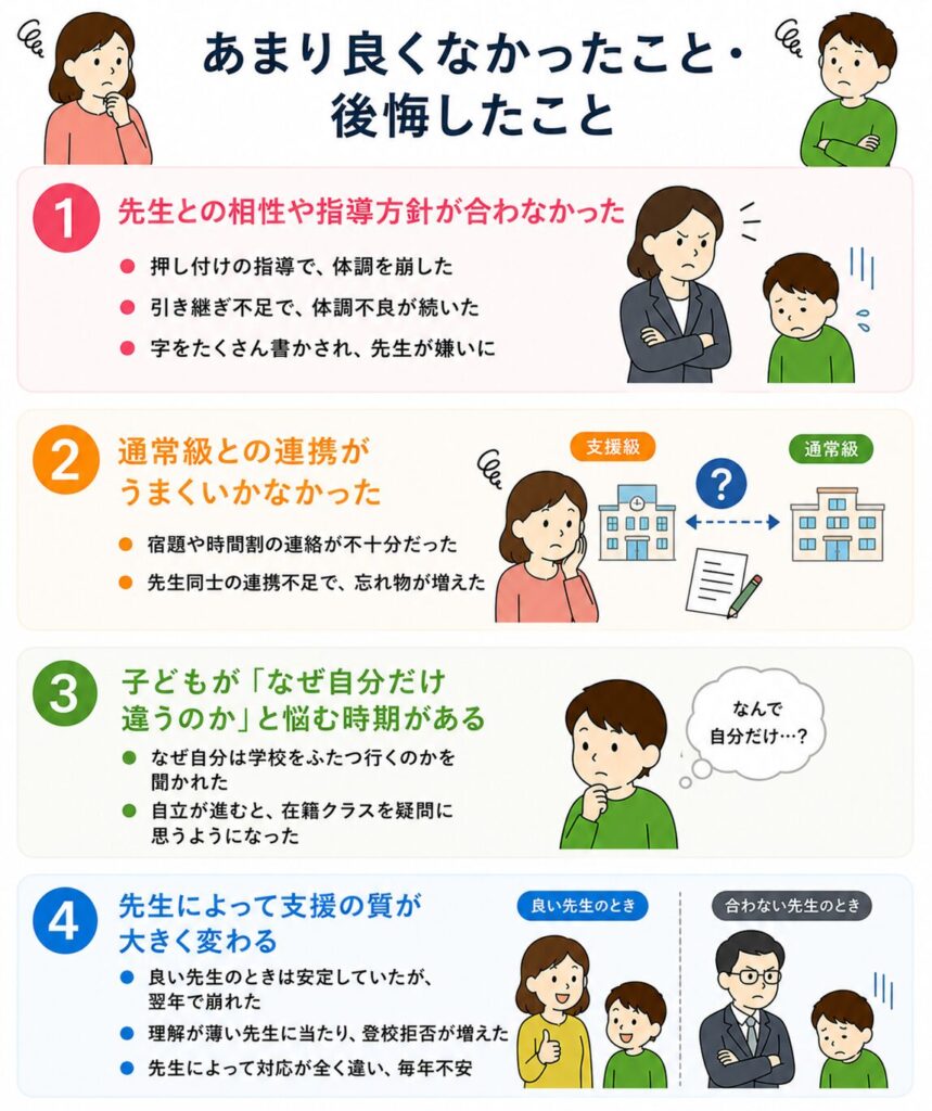 あまりよくなかったこと、後悔したこと