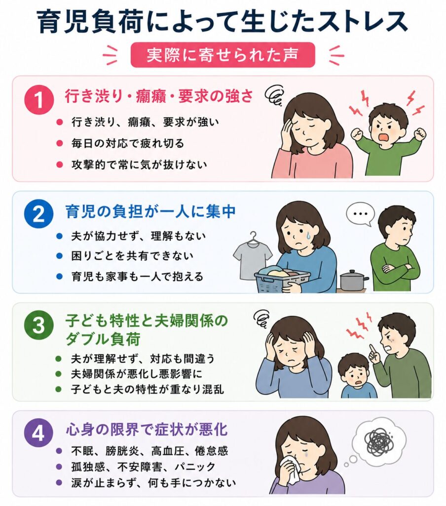 育児負荷によって生じたストレス