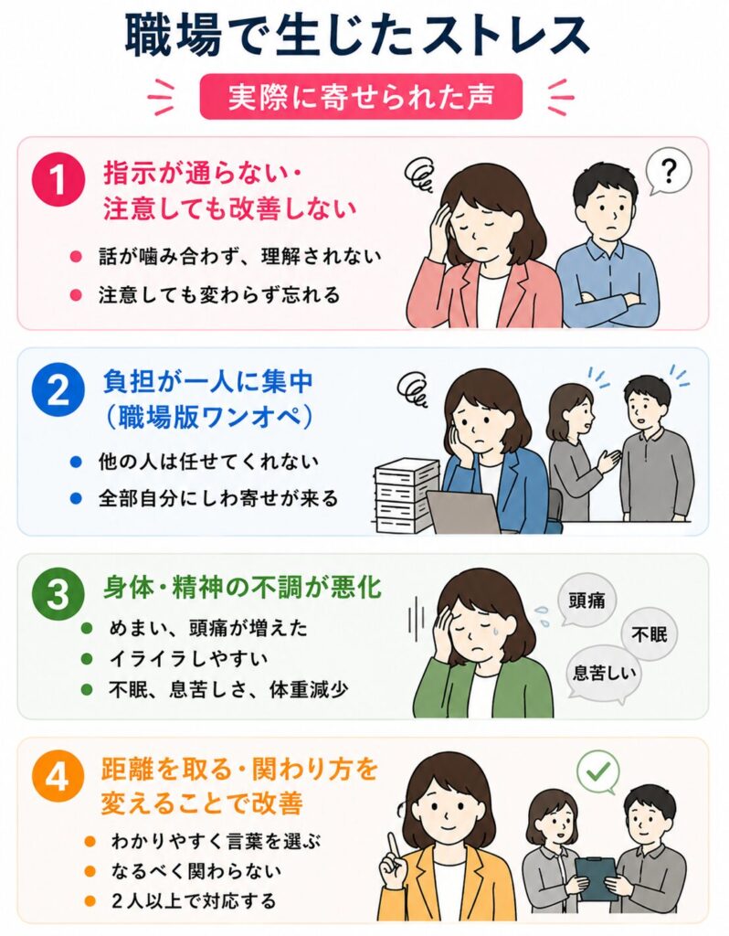 職場で生じたストレス