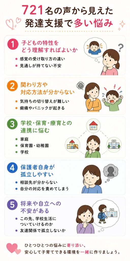 721名の声から見えた発達支援で多い悩み