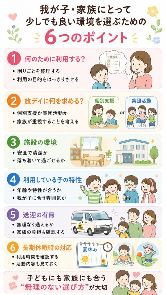 我が子・家族にとって少しでも良い環境を選ぶための6つのポイント