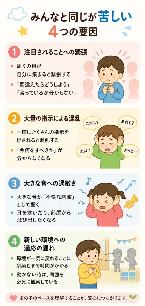 みんなと同じが苦しい4つの要因(気づかれにくいしんどさ)