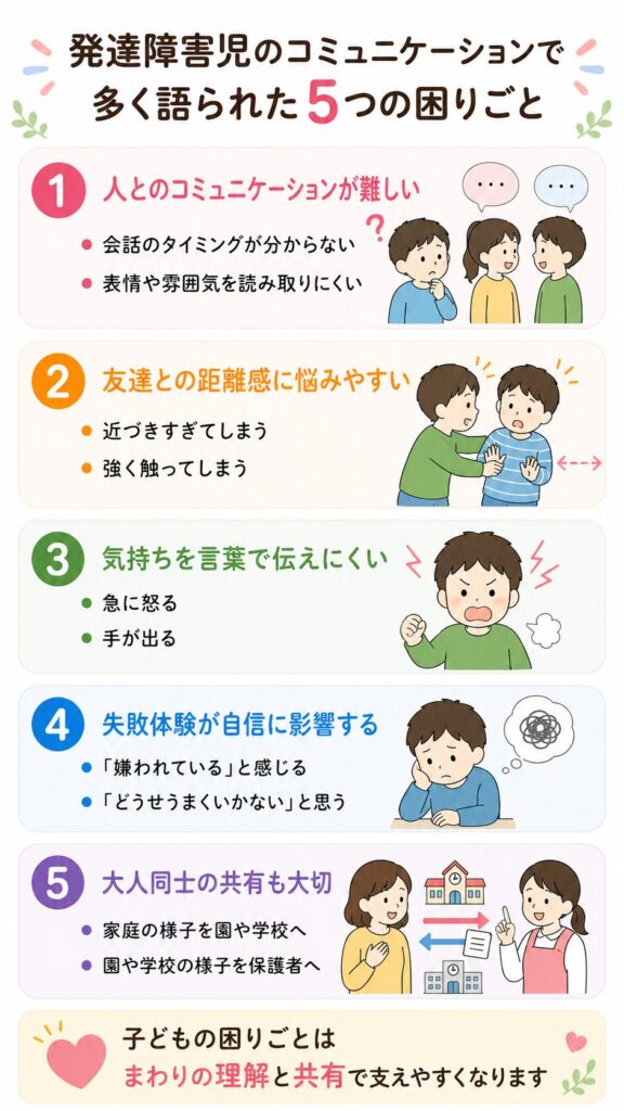 発達障害児のコミュニケーションで多く語られた5つの困りごと