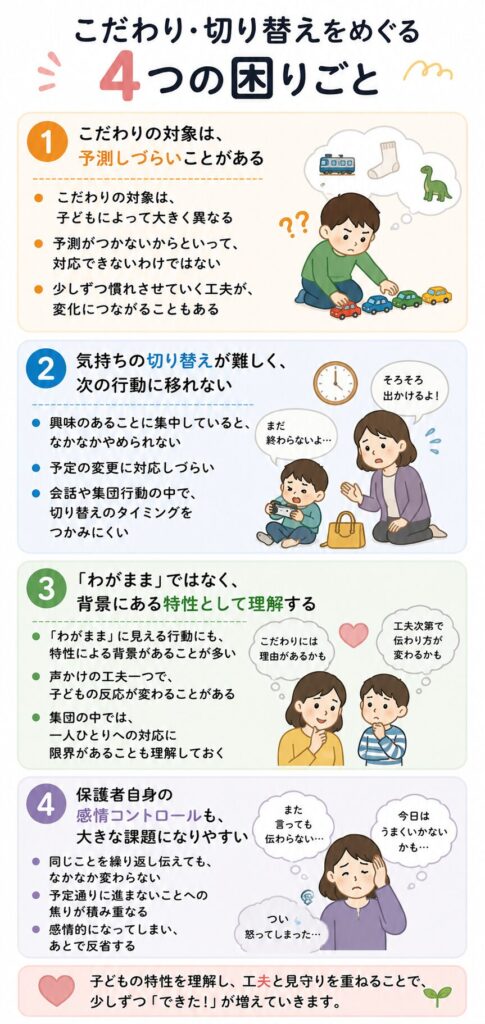 こだわり・切り替えをめぐる4つの困りごと
