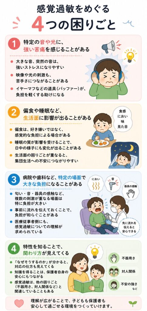 感覚過敏をめぐる4つの困りごと