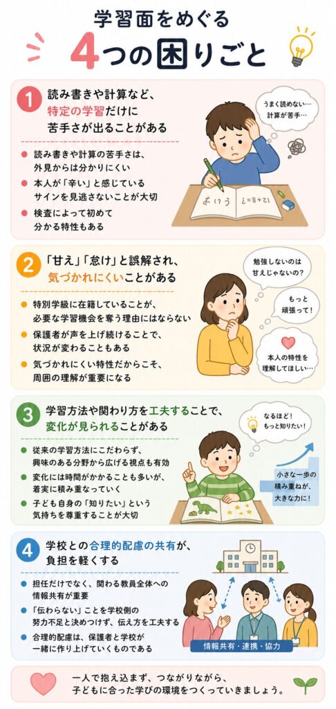学習面をめぐる4つの困りごと