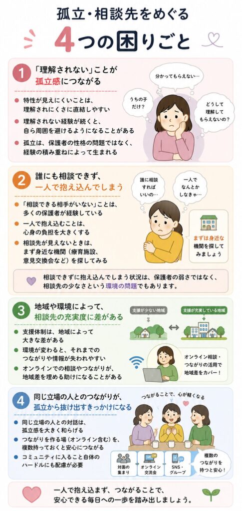 孤立・相談先をめぐる4つの困りごと