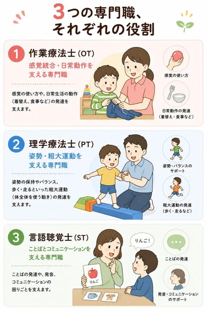 3つの専門職、それぞれの役割