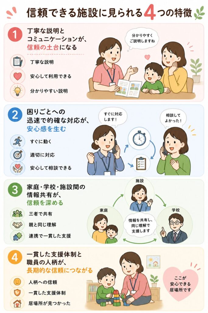 信頼できる施設に見られる4つの特徴
