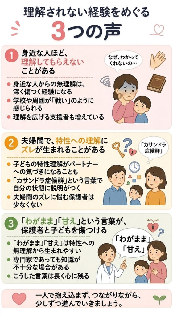 理解されない経験をめぐる3つの声